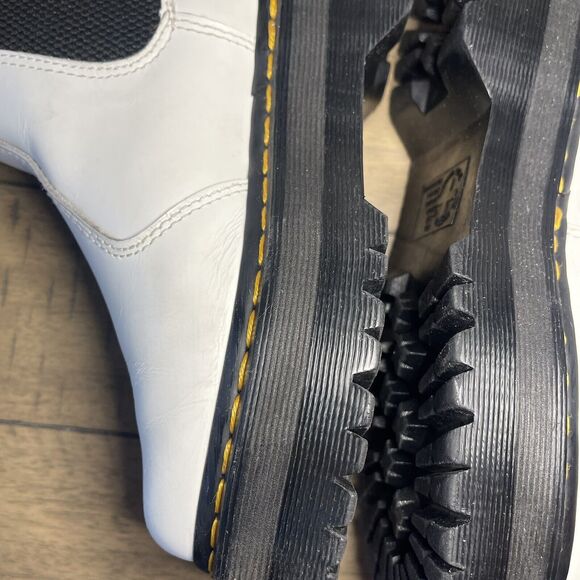 Dr. Martens 2976 Quad Platform White Leather Chelsea Boots US Ladies 5 - Picture 12 of 14